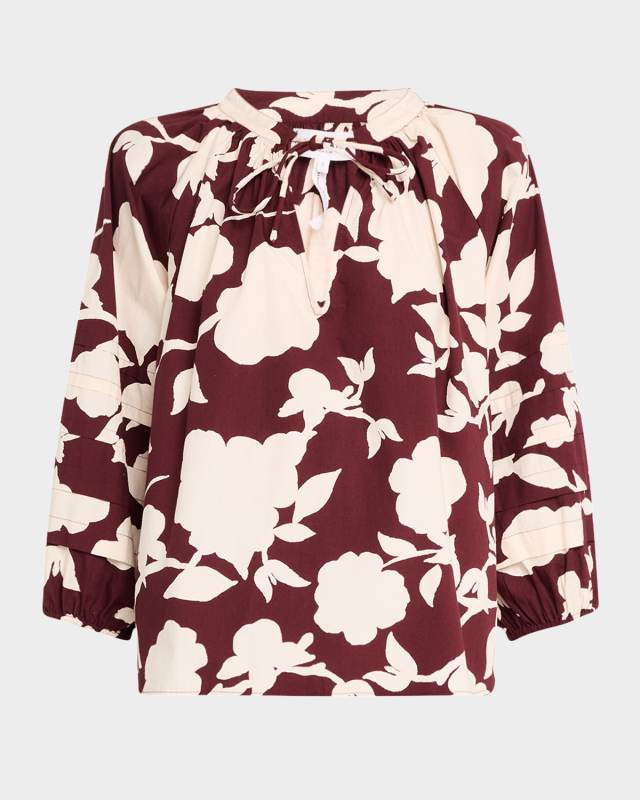 Tule Floral-Print Organic Cotton Top